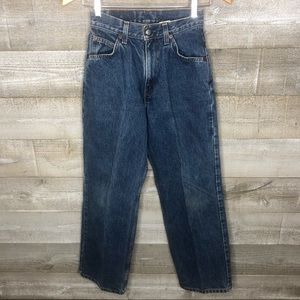Levi's vintage 565 tapered wide leg high waisted mom jeans light wash